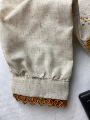 LIGHT TAN COLOR GIRLS FROCK WITH HAND CRAFTD BODY - Image 2
