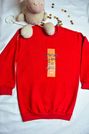 Red Sweatshirt with "My Future Is Not Just a Dream" Print for Kids (6-12 Years)