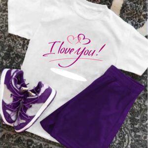 White T-Shirt & Indigo Shorts Set For Kids Age (1to12)