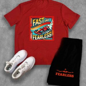 Red Racing Car Print T-Shirt & Black Shorts Set for Kids (1-12 Years)