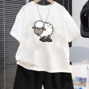 T-Shirt & Shorts Set With Cute Sheep Print   For kids Age (1to12)