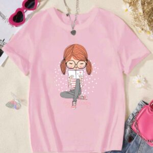 Adorable Baby Pink T-Shirt for Girls (1-12 Years) – Unique & Playful Print