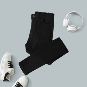 Straight Fit black Pant kids  (1to12)