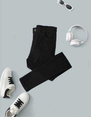 Straight Fit black Pant kids  (1to12)