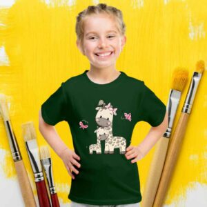 Mommy & Me Love: Green Tee with Adorable Giraffe Print  for age (1to12)