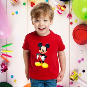 Mickey Magic: Cool Red Tee for Boys for ( Age1to12)