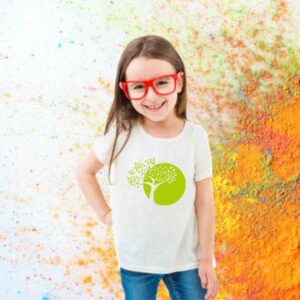 Bloom & Breathe: Baby Pink Tee with Green Tree Print for age (1to12)