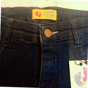 Blue Jeans for Girls (Ages 1-16) with Multicolor Heart Embroidery on Bottom! - Image 3