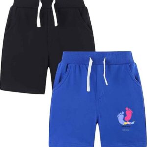 Plain Black & Blue Shorts - Pack of 2 | Soft & Comfortable Kids Wear