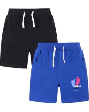 Plain Black & Blue Shorts - Pack of 2 | Soft & Comfortable Kids Wear