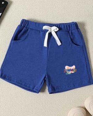 Blue Shorts with Beautiful Cool Summer Print | Soft & Comfortable Kids Wear