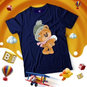 Navy Blue Teddy Printed T-Shirt – Cute & Comfortable (1to12)