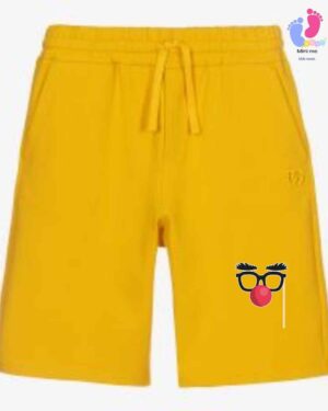 Mustard Jersey Shorts with Unique Print – Stylish, Soft & Comfortable