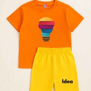 Tangerine Pop Tee & Sunshine Shorts – Bright Style for Sunny Days