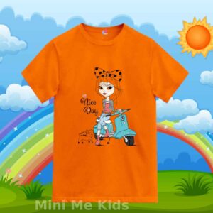 "Nice Day" Cartoon Girl T-shirt – Bold Style for Confident Kids for age( 1y to12y)
