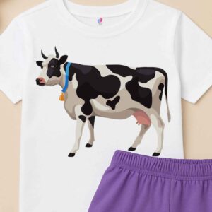 Eid-ul-Azha Special Cow Print T-Shirt & shorts set for Kids – Soft Cotton, Comfortable, Festive Look - Image 3