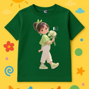 Bottle Green T-Shirt with 14 August Print