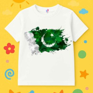 Kids White Independence Day T-Shirt – 14 August Edition in Cotton for age 1y to12y