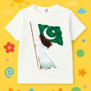 Kids White Independence Day T-Shirt – 14 August Edition in Cotton for age 1y to12y (Copy)