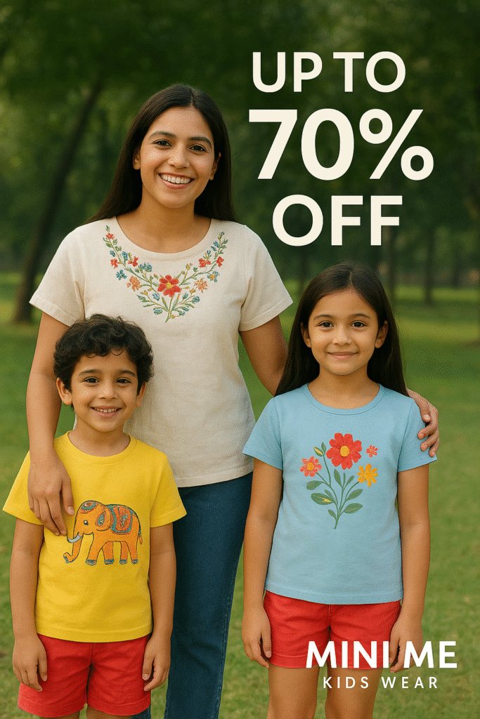 Kids clothing sale Pakistan - Upto 70% Off on summer T-shirts and shorts at Mini Me Kids Wear