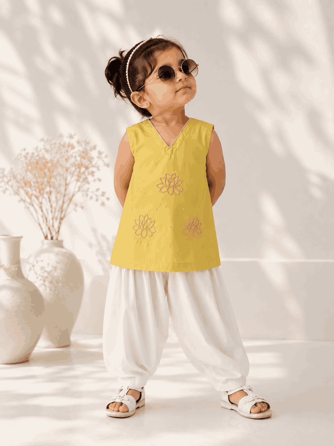 Luxury Kids Yellow Kurta Shalwar Set – Custom Made Festive Outfit for Ages 1–6 Years